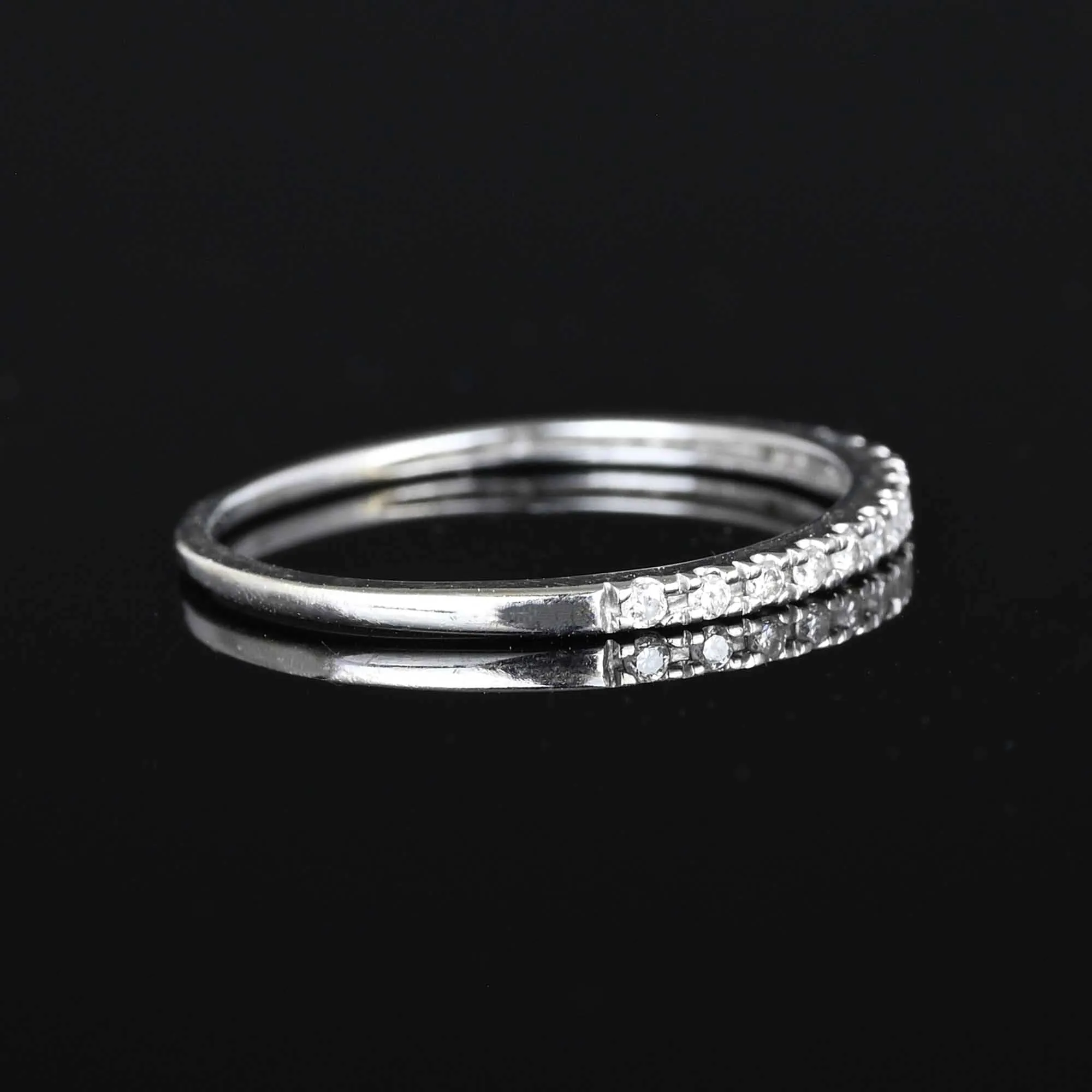 14K White Gold Diamond Half Eternity Ring Band