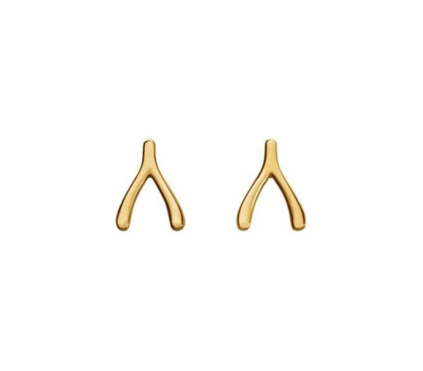 14k Wishbone Studs