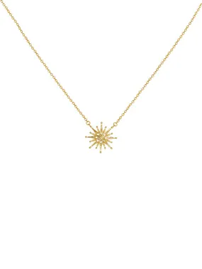 18K Gold Plated Sun Pendant Necklace