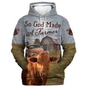 3D All Over Print Beefmaster Hoodie Men Women, So God Made A Farmer Hoodie