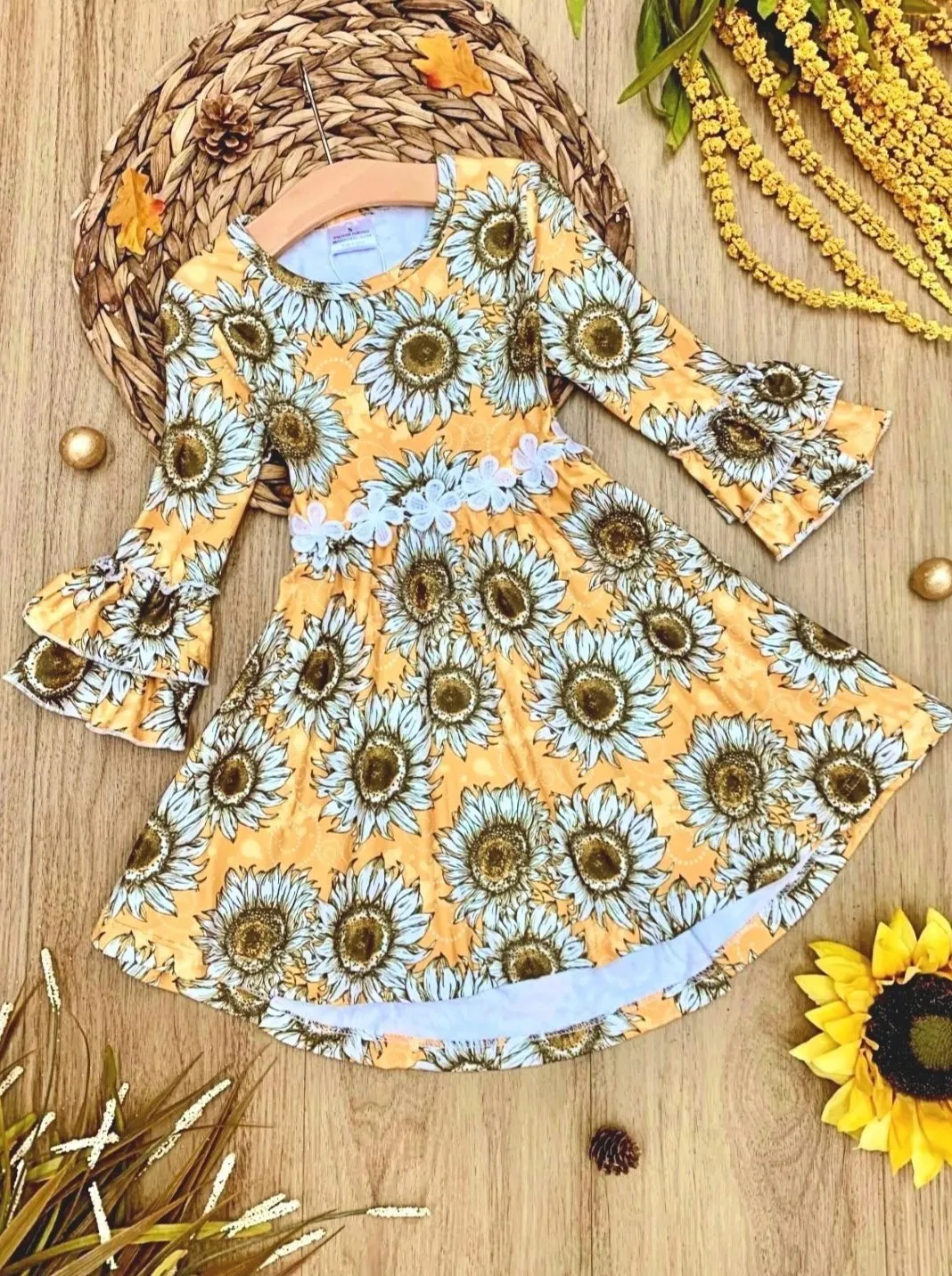 60s Chic Hi-Lo Sunflower Dress