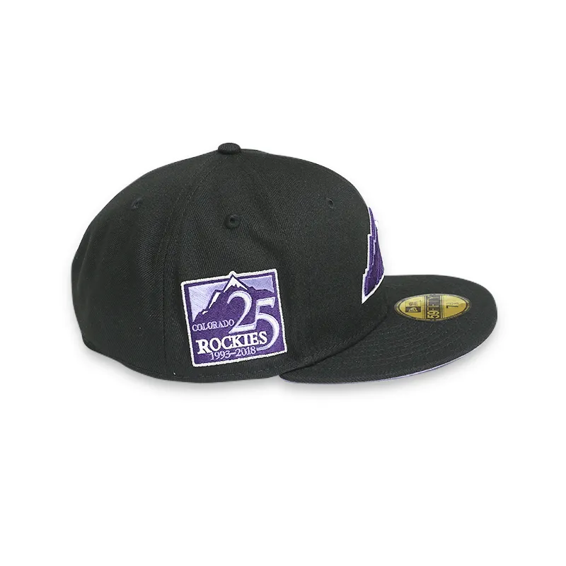 [70693429] Colorado Rockies 25 Anniversary Black 59FIFTY Men's Fitted Hat