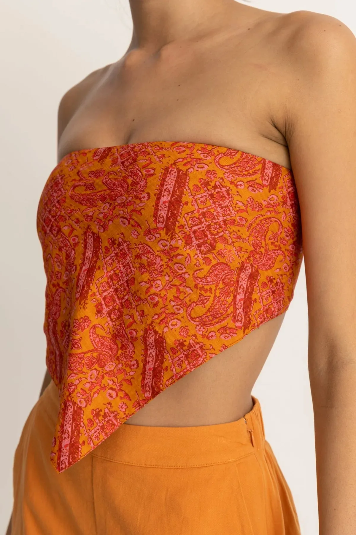 Adia Paisley Scarf Top