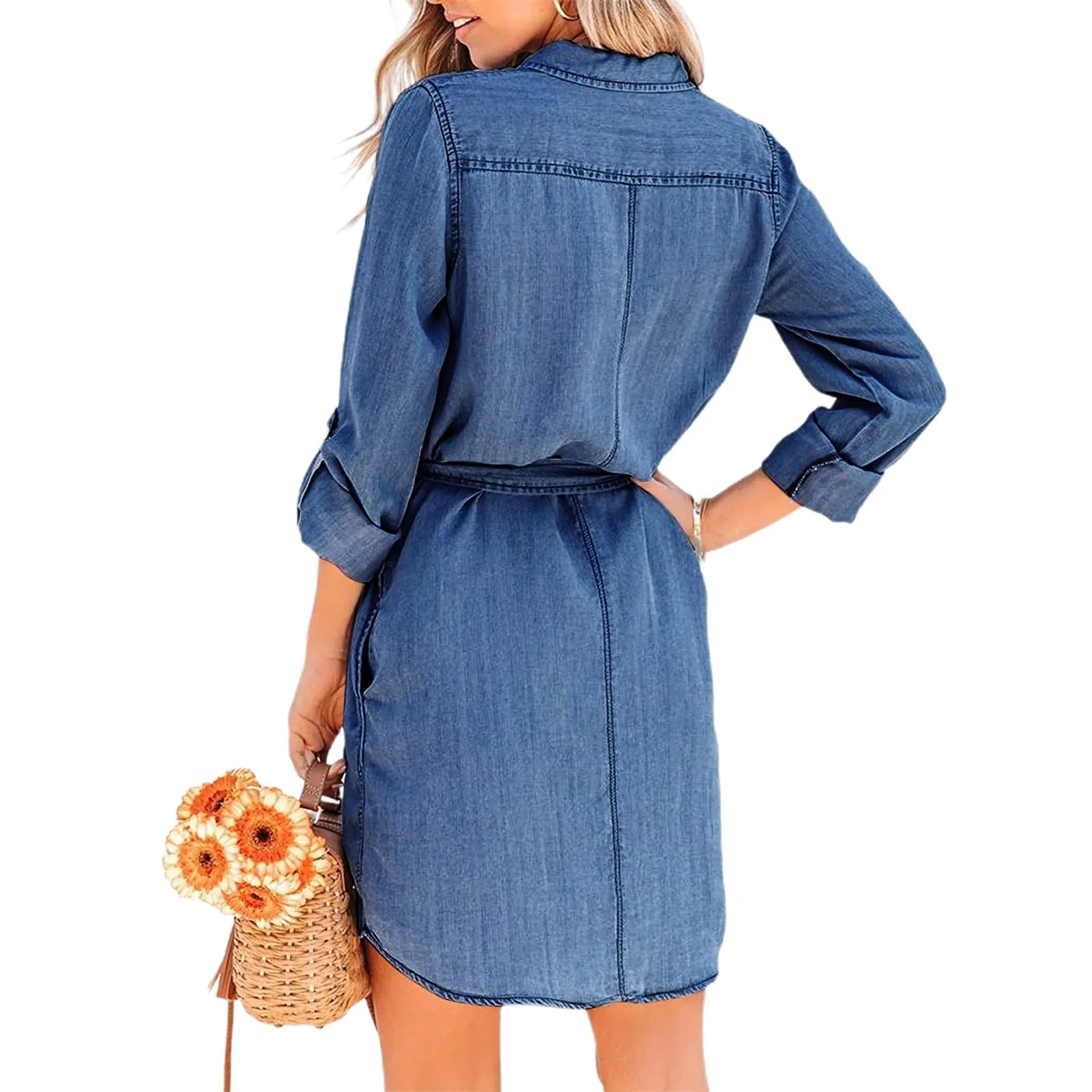 Alluring Casual Denim Dress