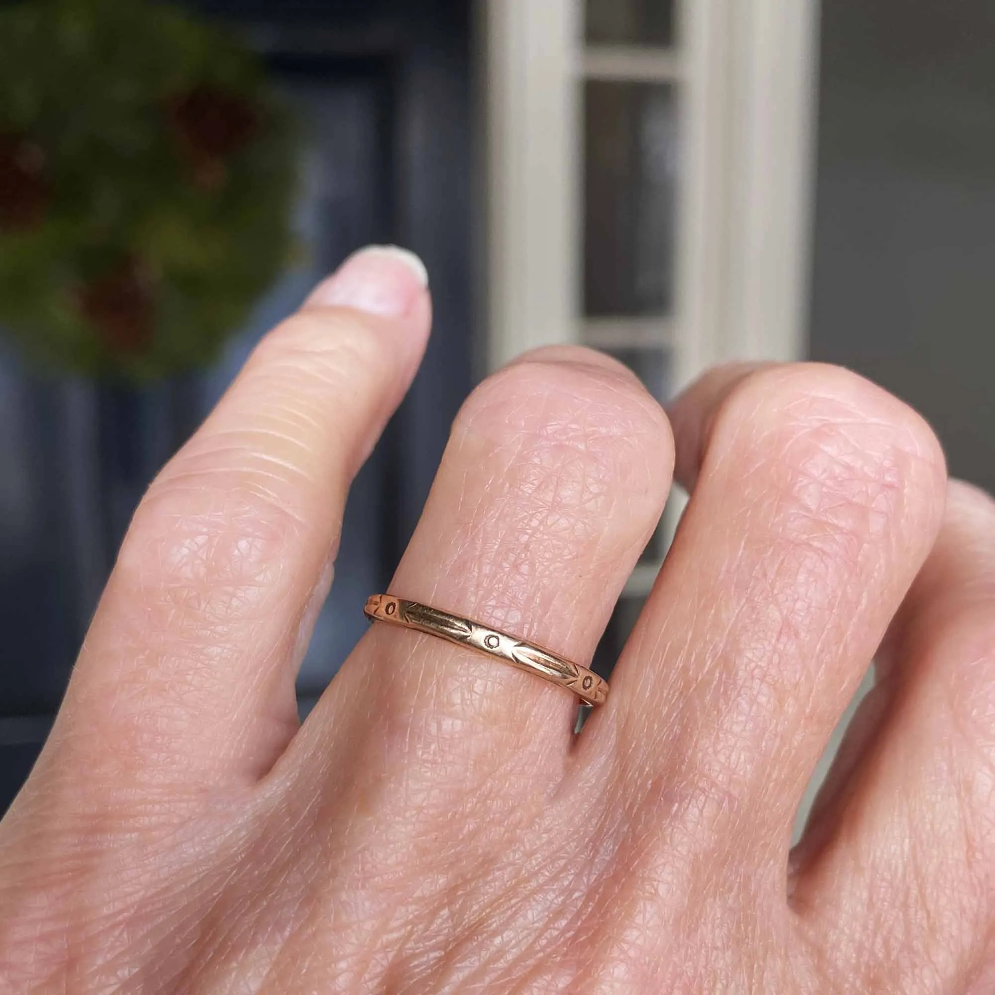 Art Deco Orange Blossom Band Ring in Gold