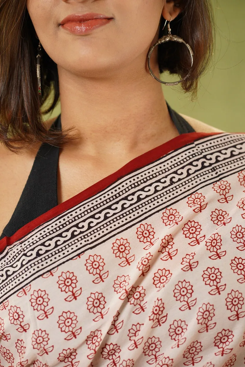 Bagh Hand Block Printed Cotton Saree