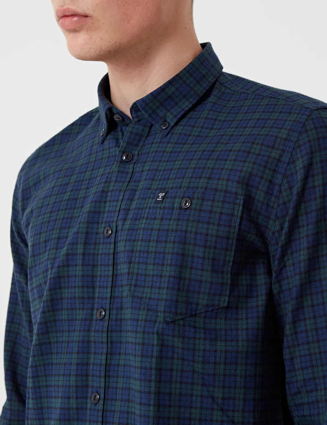 Barbour Fletcher Flannel Shirt - Navy Blue