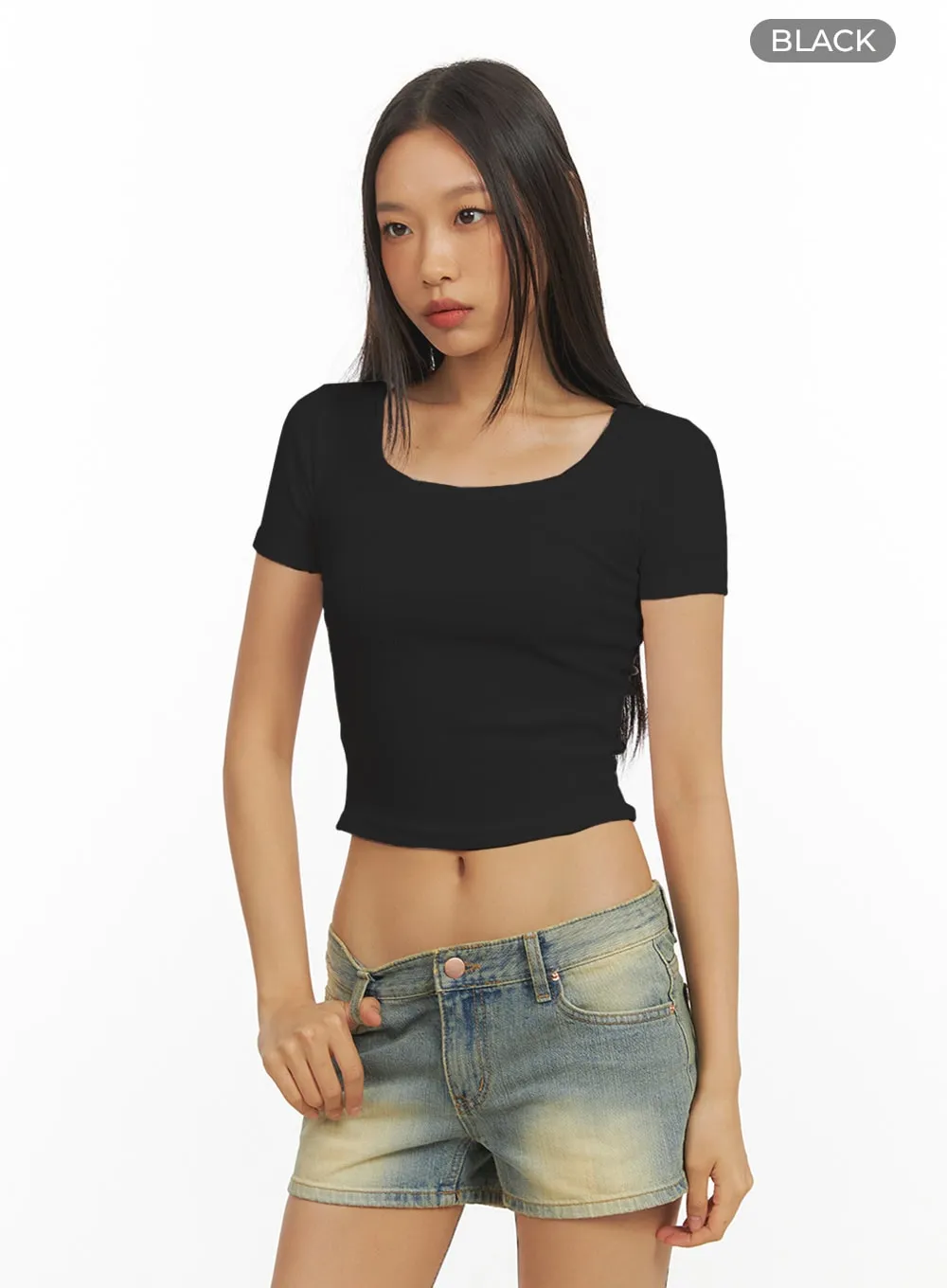 Basic Cotton Crop Tee IY422