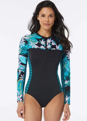 BEACH HOUSE SPORT DELRAY BOTANICAL LONG SLEEVE ONE PIECE