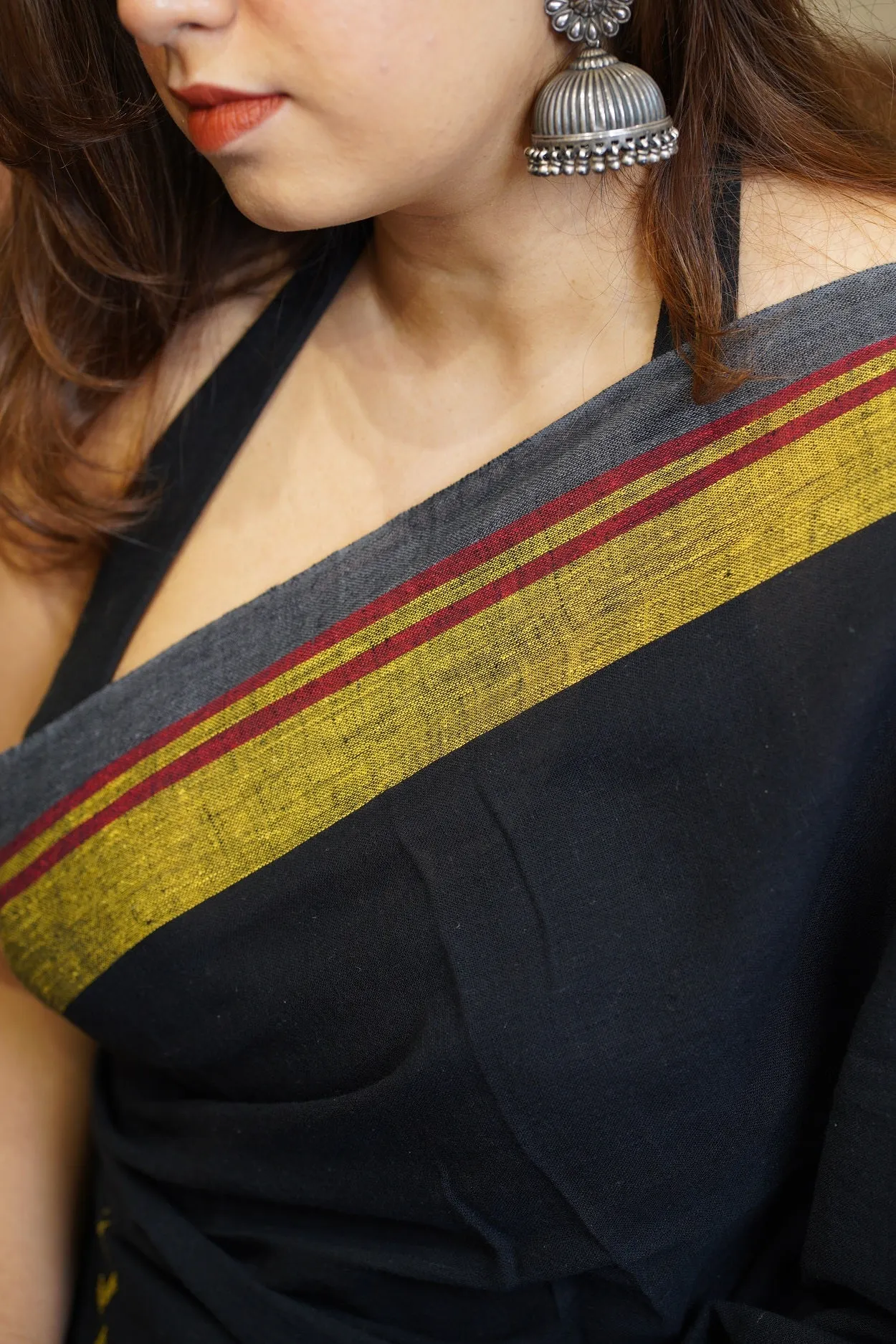 Bhujodi Handwoven Kala Cotton Saree