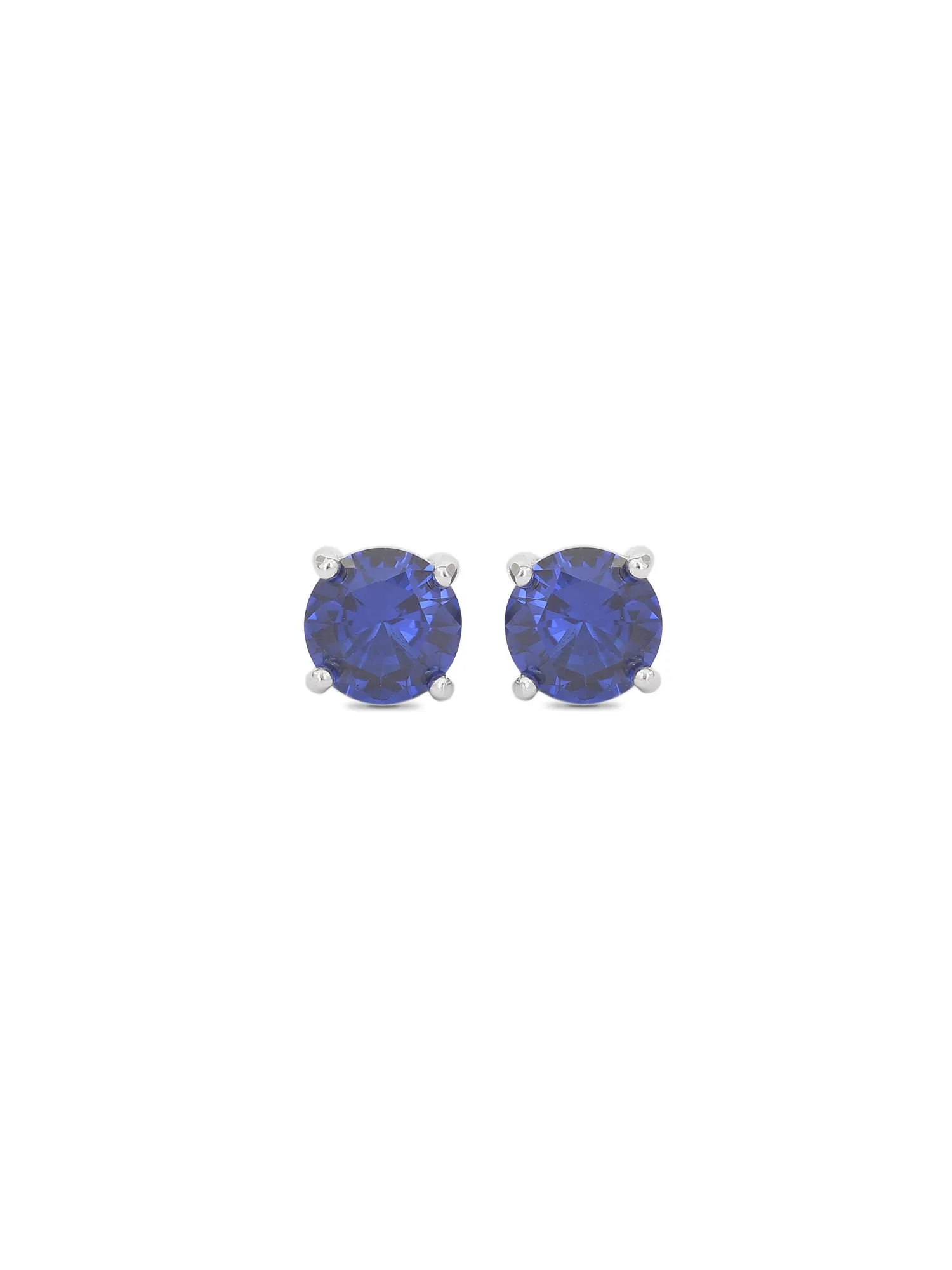 Blue Sapphire Daily Wear Solitaire Studs In Sterling Silver