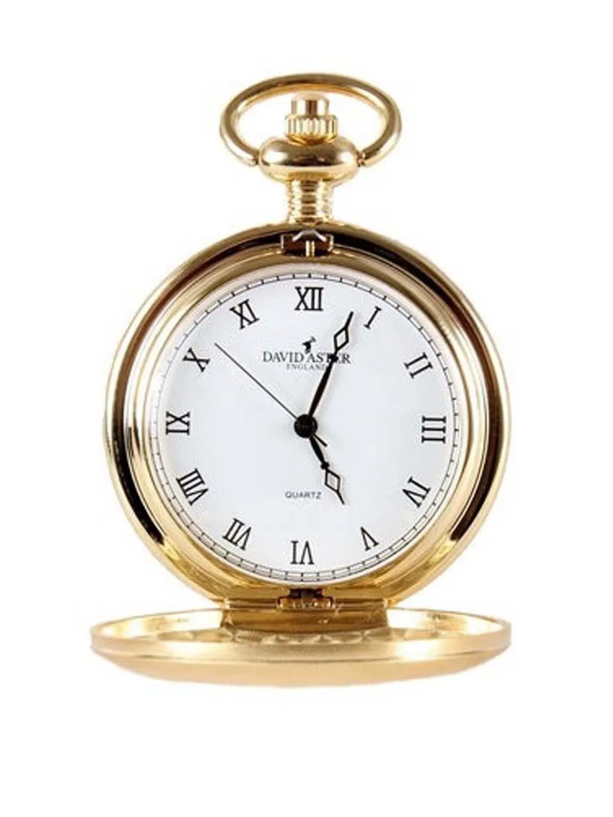 Brushed Gold Quartz Pocket Fob Watch