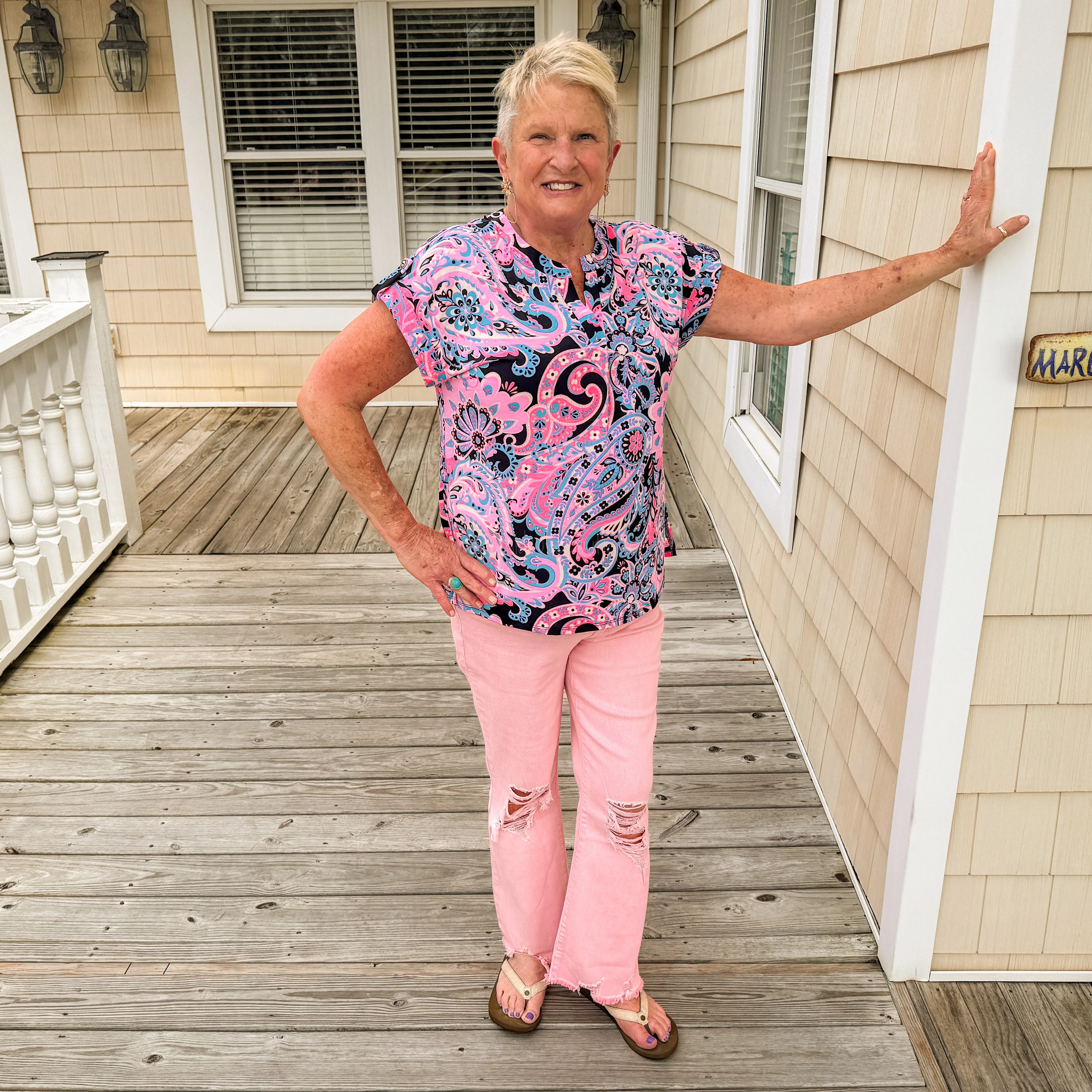 Bubblegum Licorice Lizzy Dolman Top