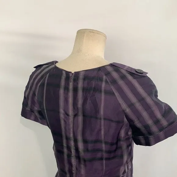 Burberry NWOTpurple silk plaid dress