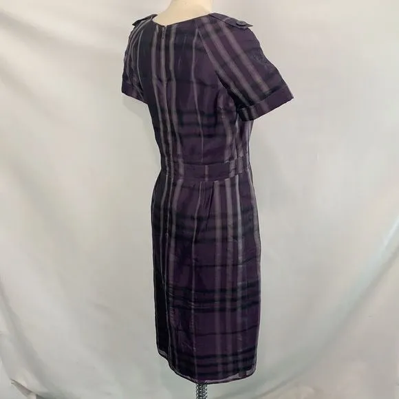 Burberry NWOTpurple silk plaid dress