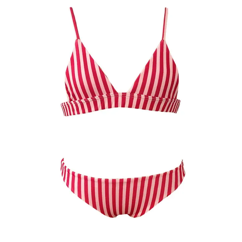 Candy Stripe Triangle Bikini