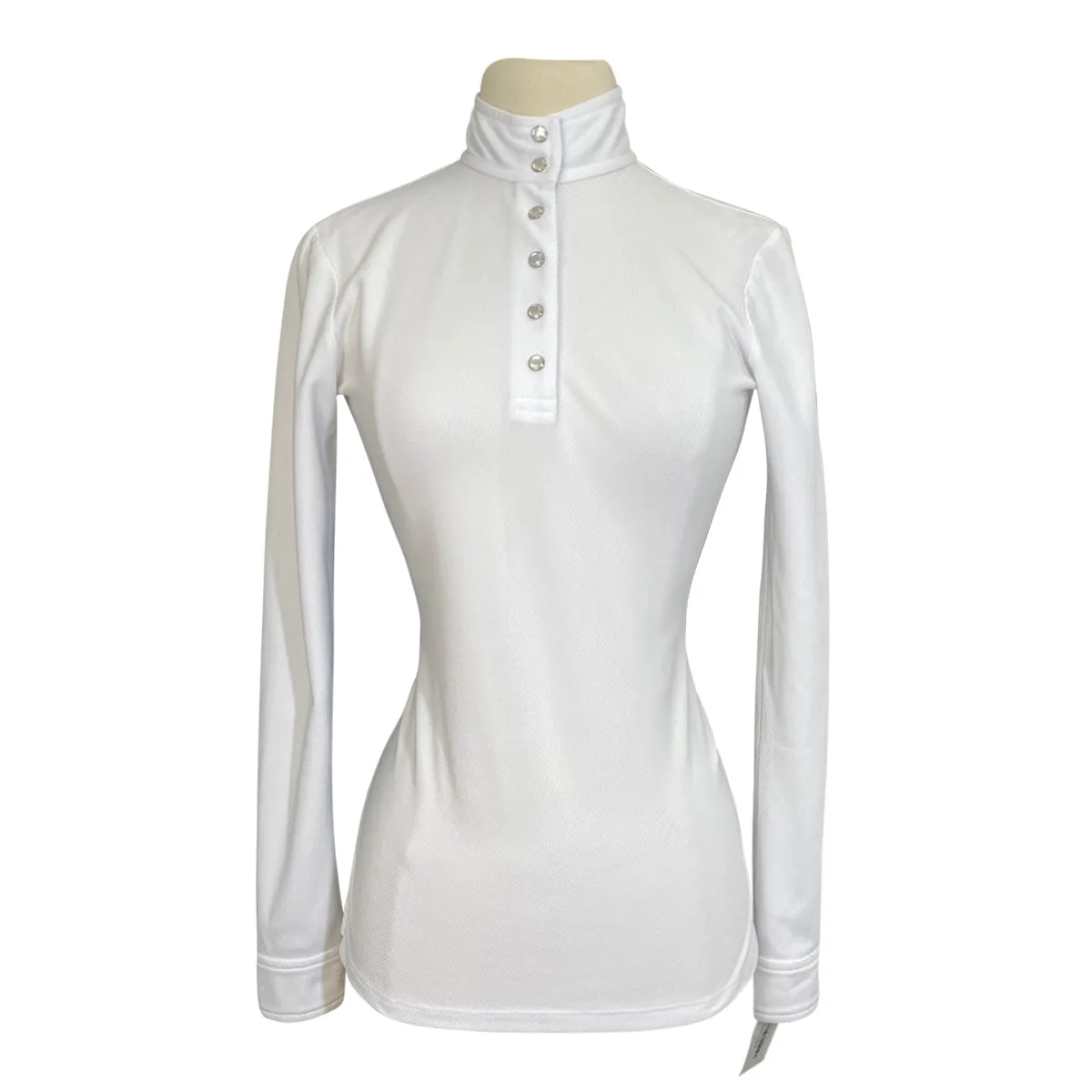 ce Equestrian Long Sleeve Show Shirt in White/Lavender - Women's XS