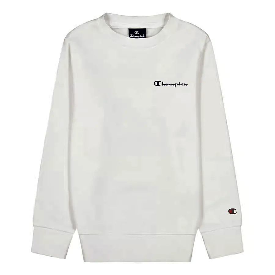 Champion Legacy American Classics Boys' Crewneck Sweatshirt-Ultra Light Powerblend Logo Small 306291 WW001 WHT white 