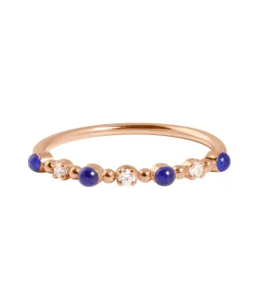 Classic Gigi 3 Diamond Lapis Ring, Rose Gold, Size 6.75