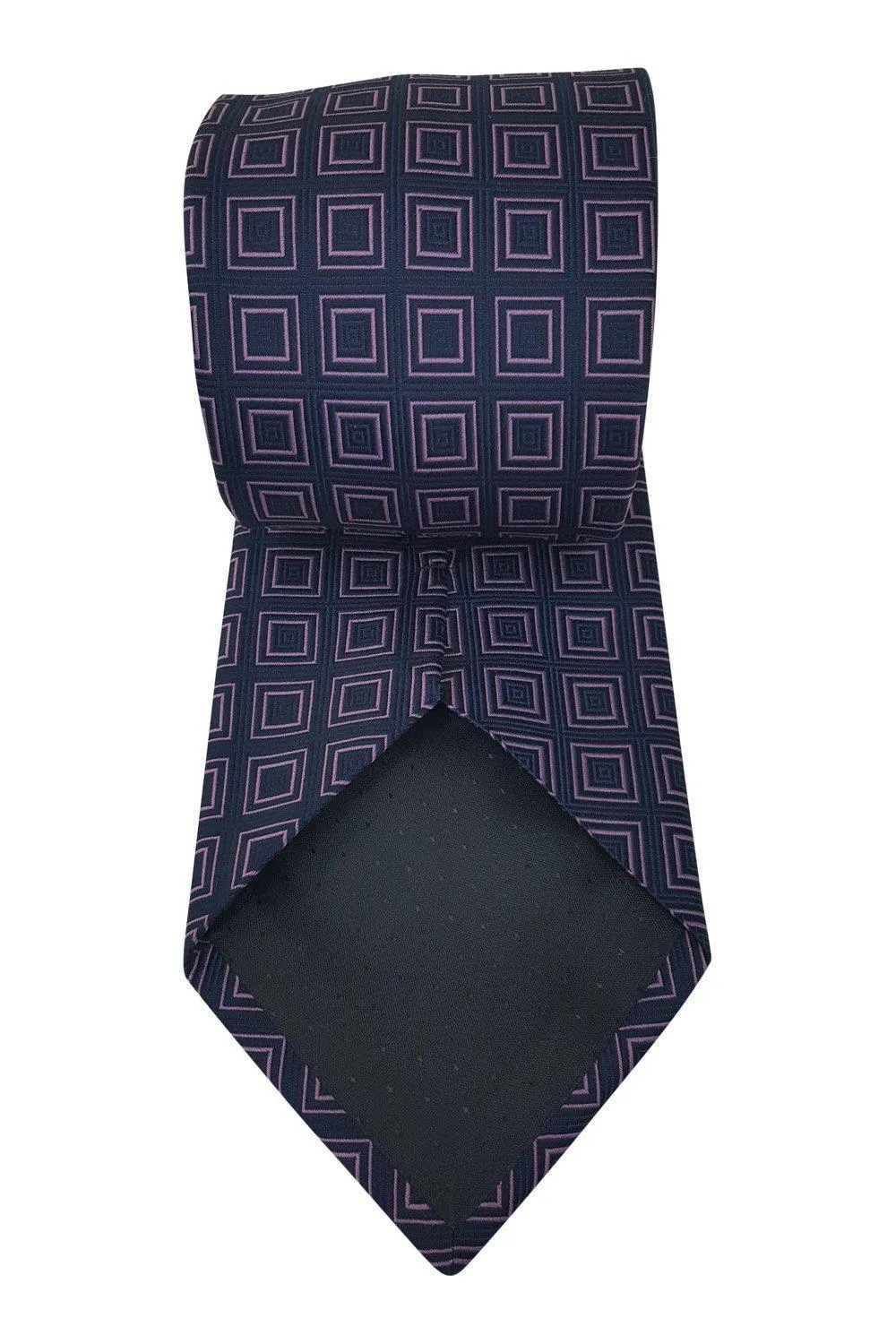 COMPAGNIA DELLA SETA Purple Square Repeat 100% Silk Tie (60.5 L)