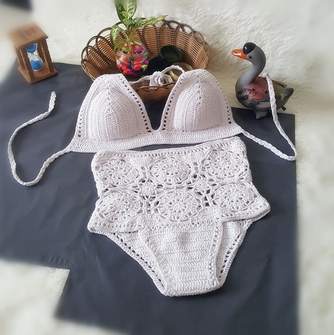 Crochet Hollow Bikini Set