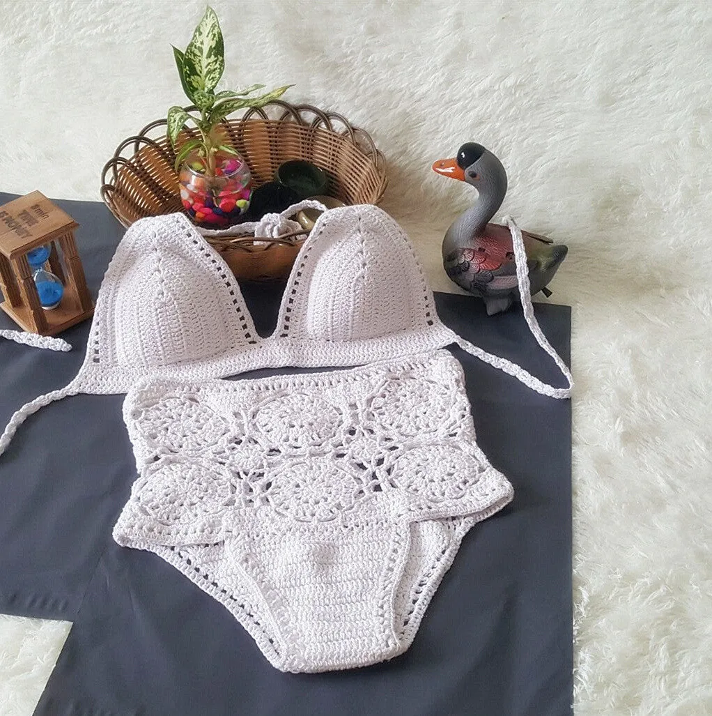 Crochet Hollow Bikini Set