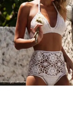 Crochet Hollow Bikini Set