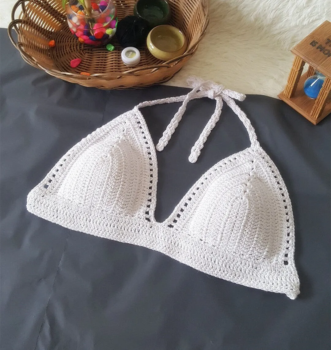 Crochet Hollow Bikini Set