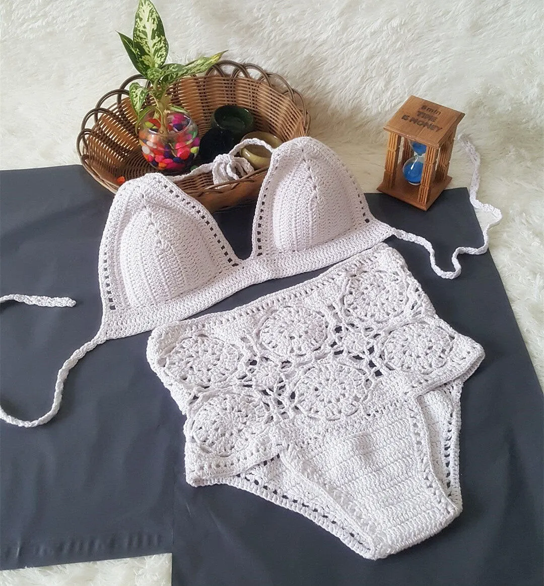 Crochet Hollow Bikini Set