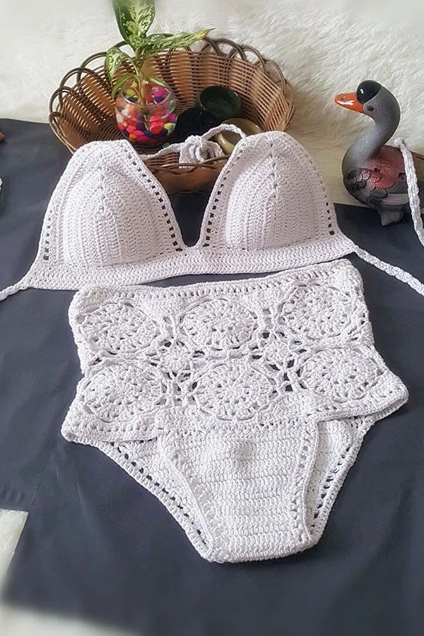 Crochet Hollow Bikini Set