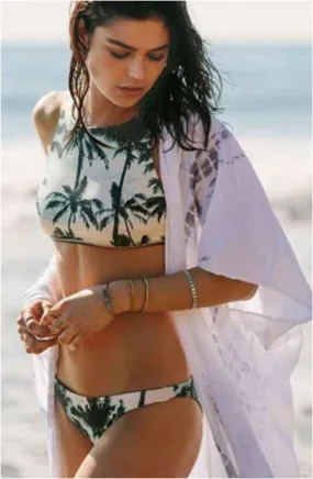 Deep In Love Tropical Palm Tree  Bikini Set