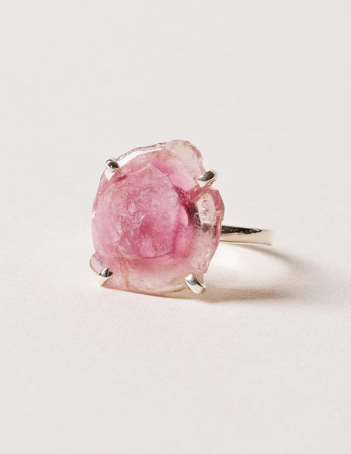 Delicate Pink Tourmaline Gemstone Ring - Size 6 and 7