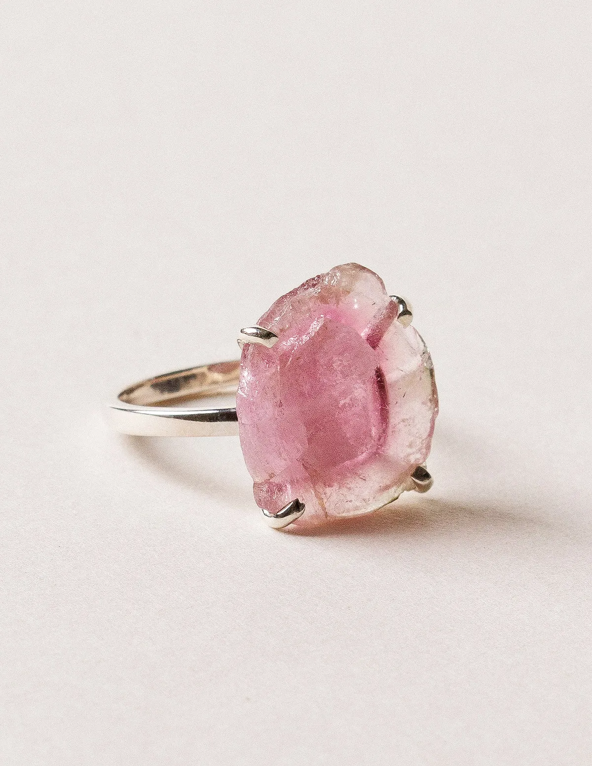 Delicate Pink Tourmaline Gemstone Ring - Size 6 and 7