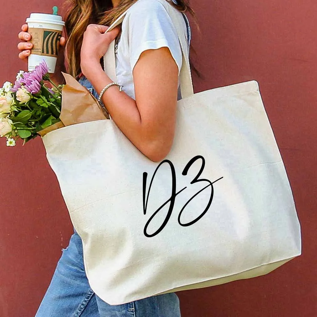 Delta Zeta Script Writing Nickname Canvas Tote Bag