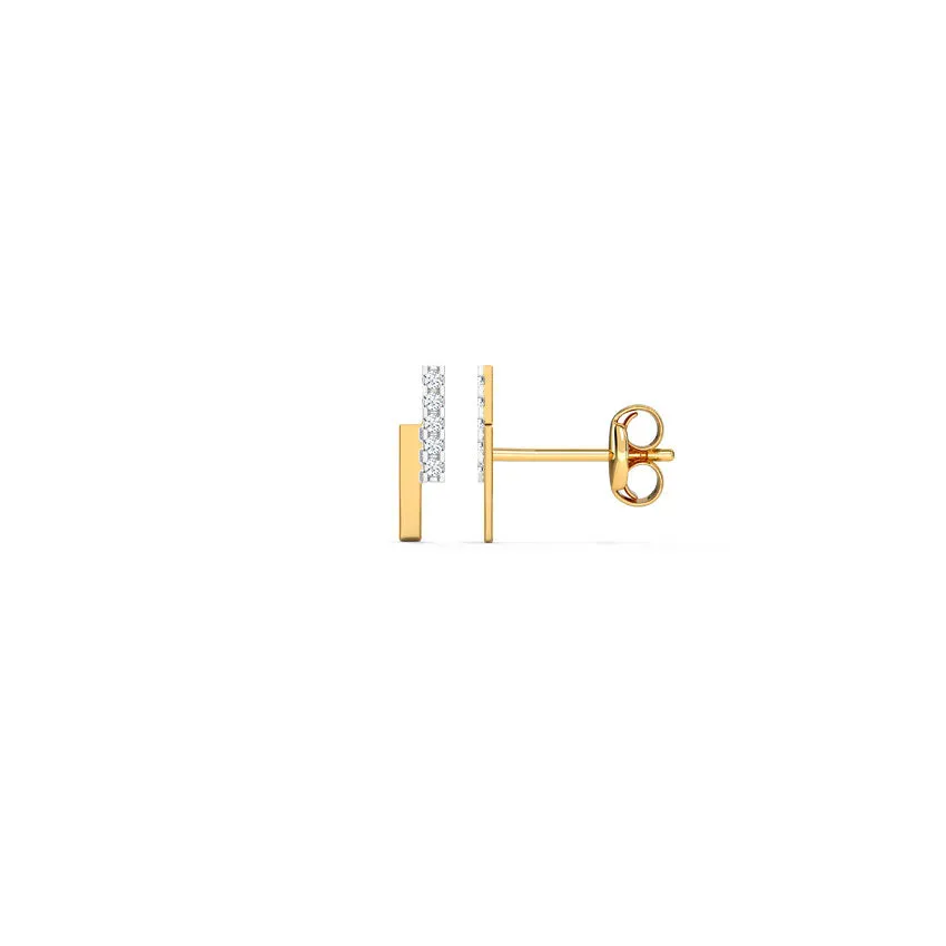 Elegant Linear Diamond Stud Earrings [pre order] - SE006