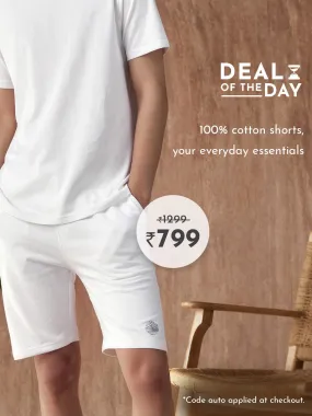 Essential 100% Cotton White Shorts - Edge