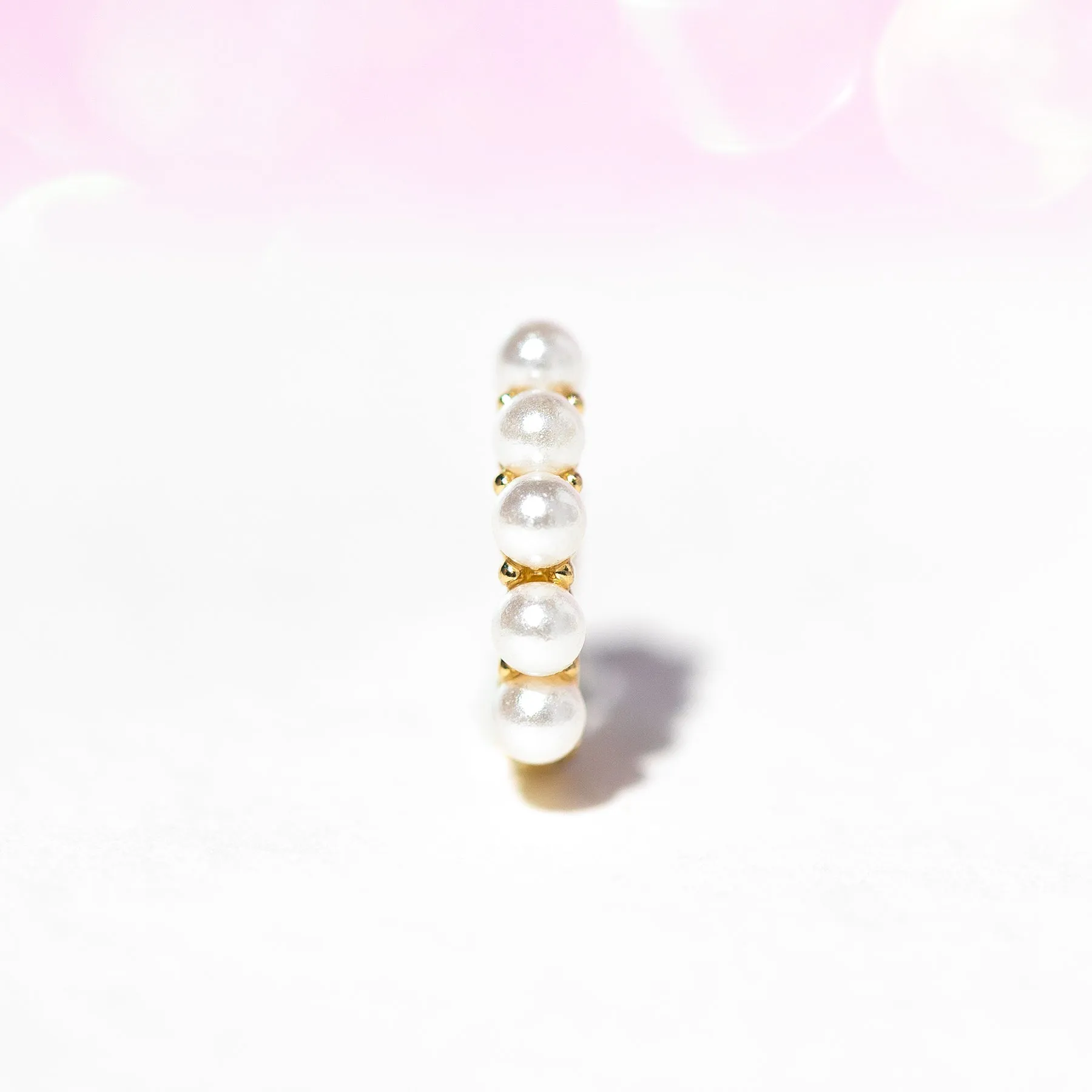 Fine Tiny Pearls Hoop