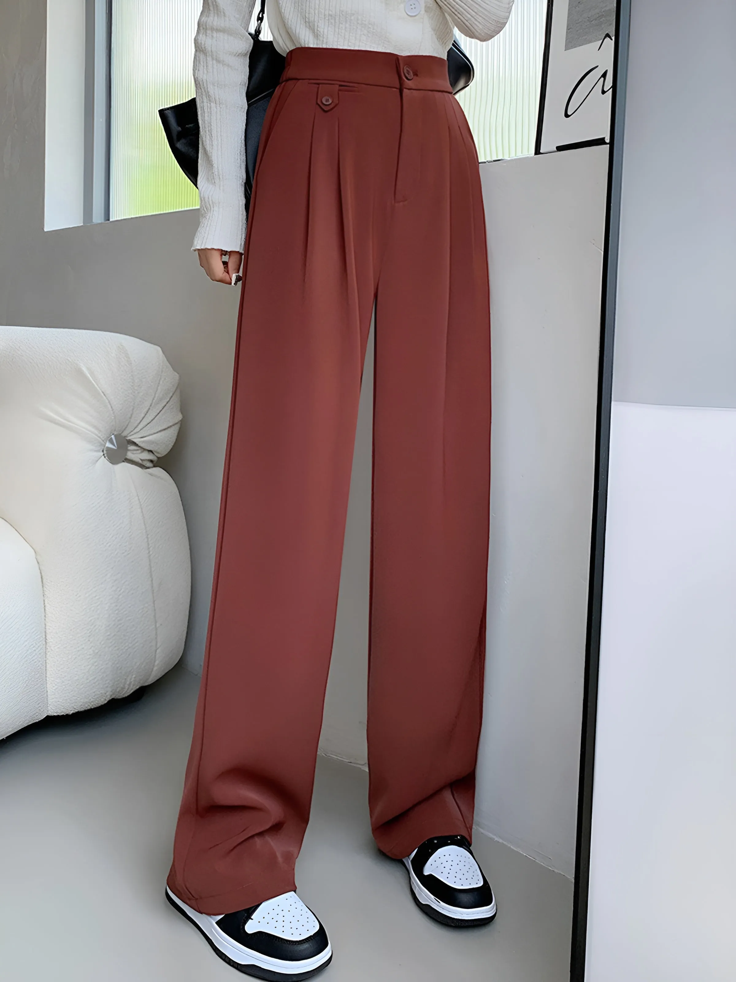 Flowy High-Waisted Palazzo Wide-Leg Pants