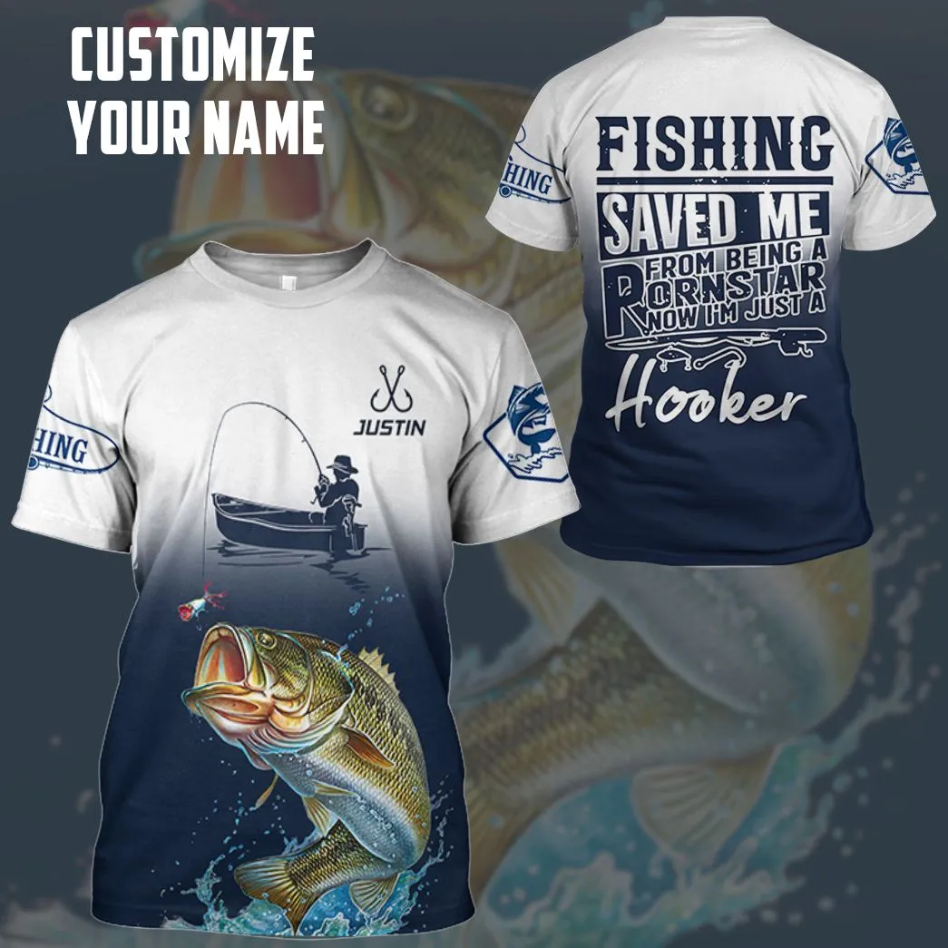 Gearhuman 3D Fishing Saved Me Custom Name Tshirt Hoodie Apparel