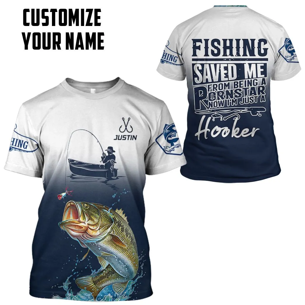 Gearhuman 3D Fishing Saved Me Custom Name Tshirt Hoodie Apparel