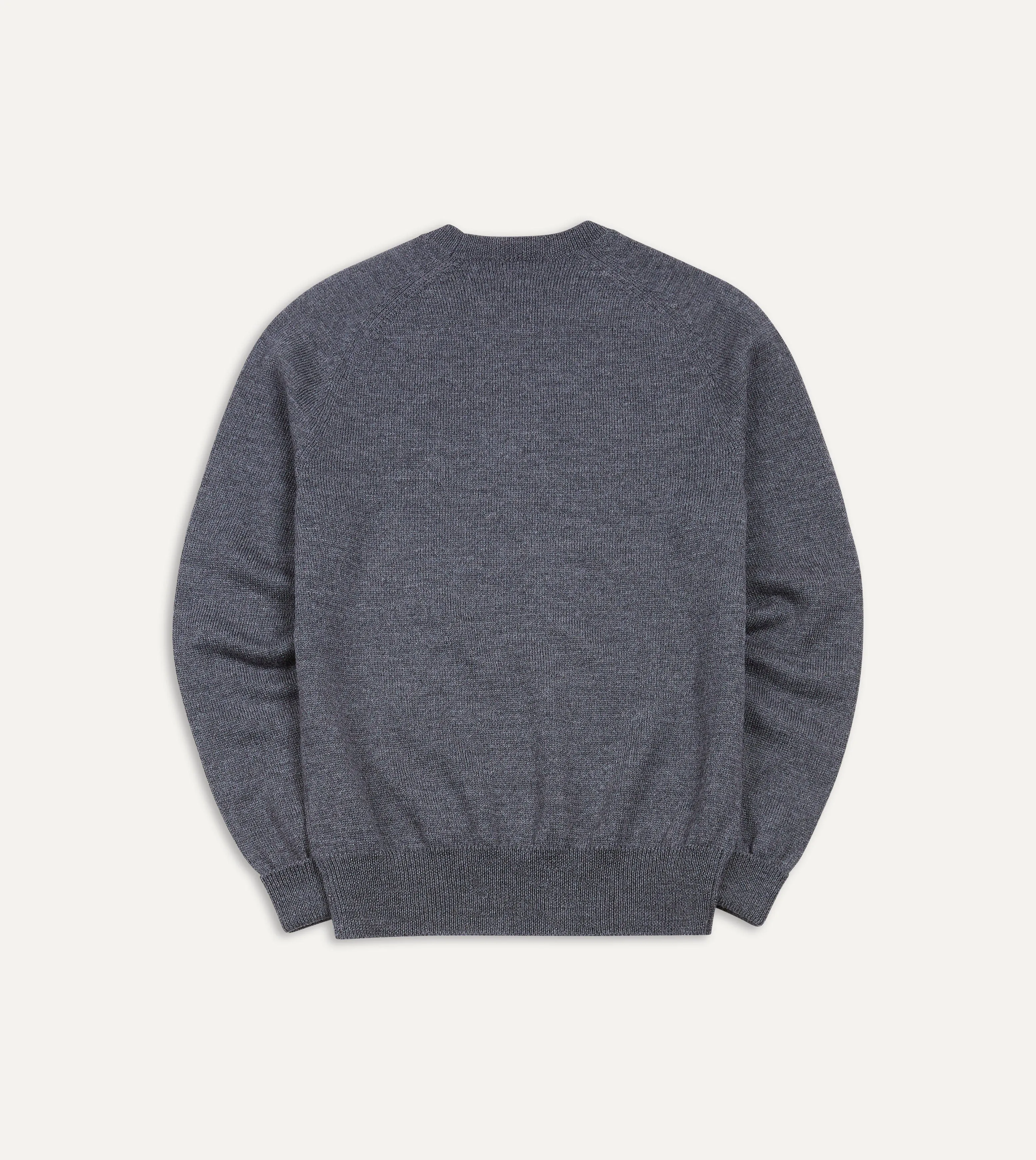 Grey Melange Merino Crew Neck Jumper