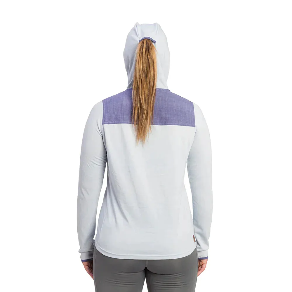 Grundens Women's Shorebreak Performance Lightweight Fishing Hoodie in Artic Ice