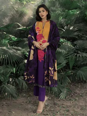 Gul Ahmed Khaddar Purple Unstitched Suit (WR-22014)