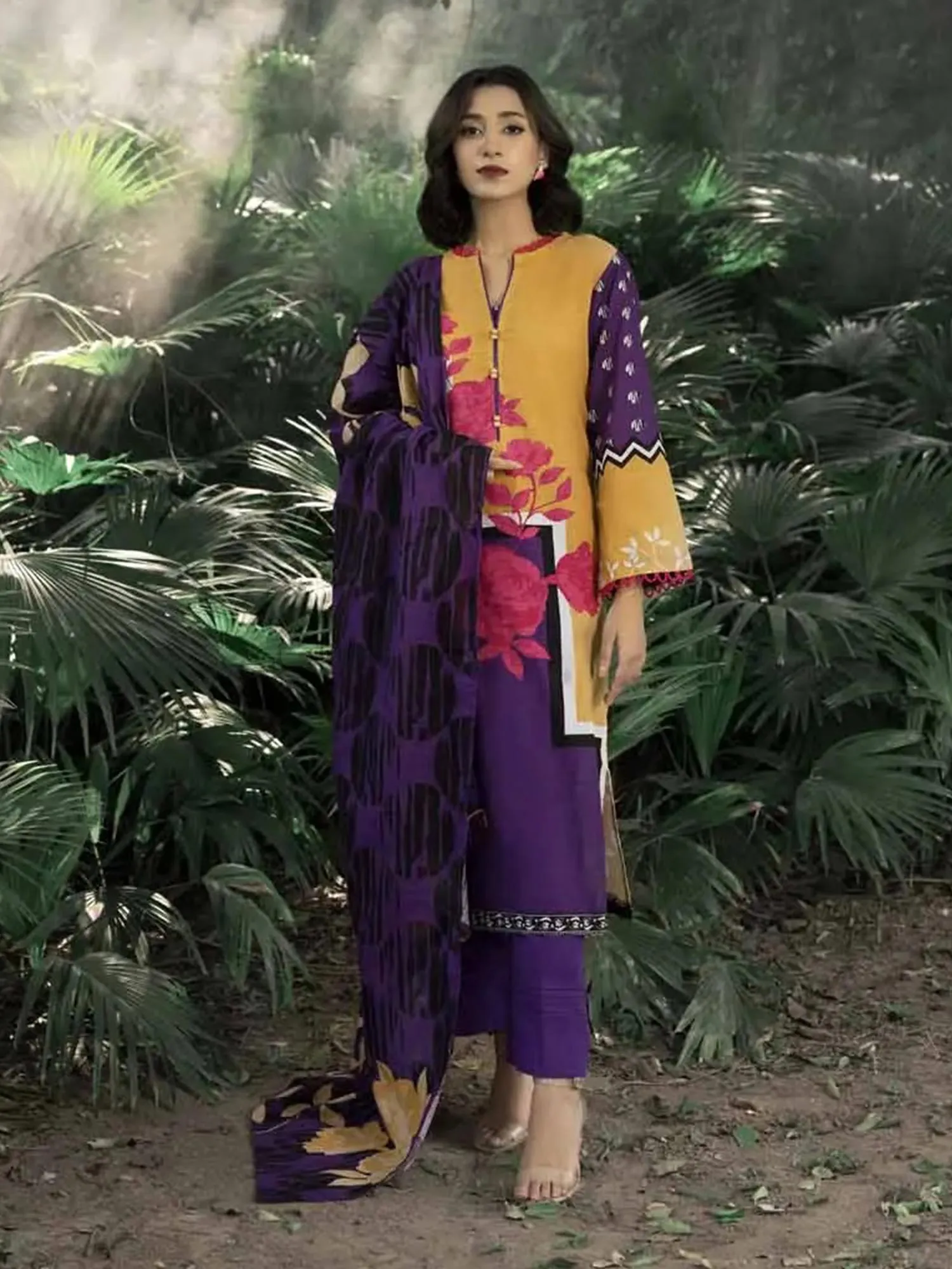 Gul Ahmed Khaddar Purple Unstitched Suit (WR-22014)