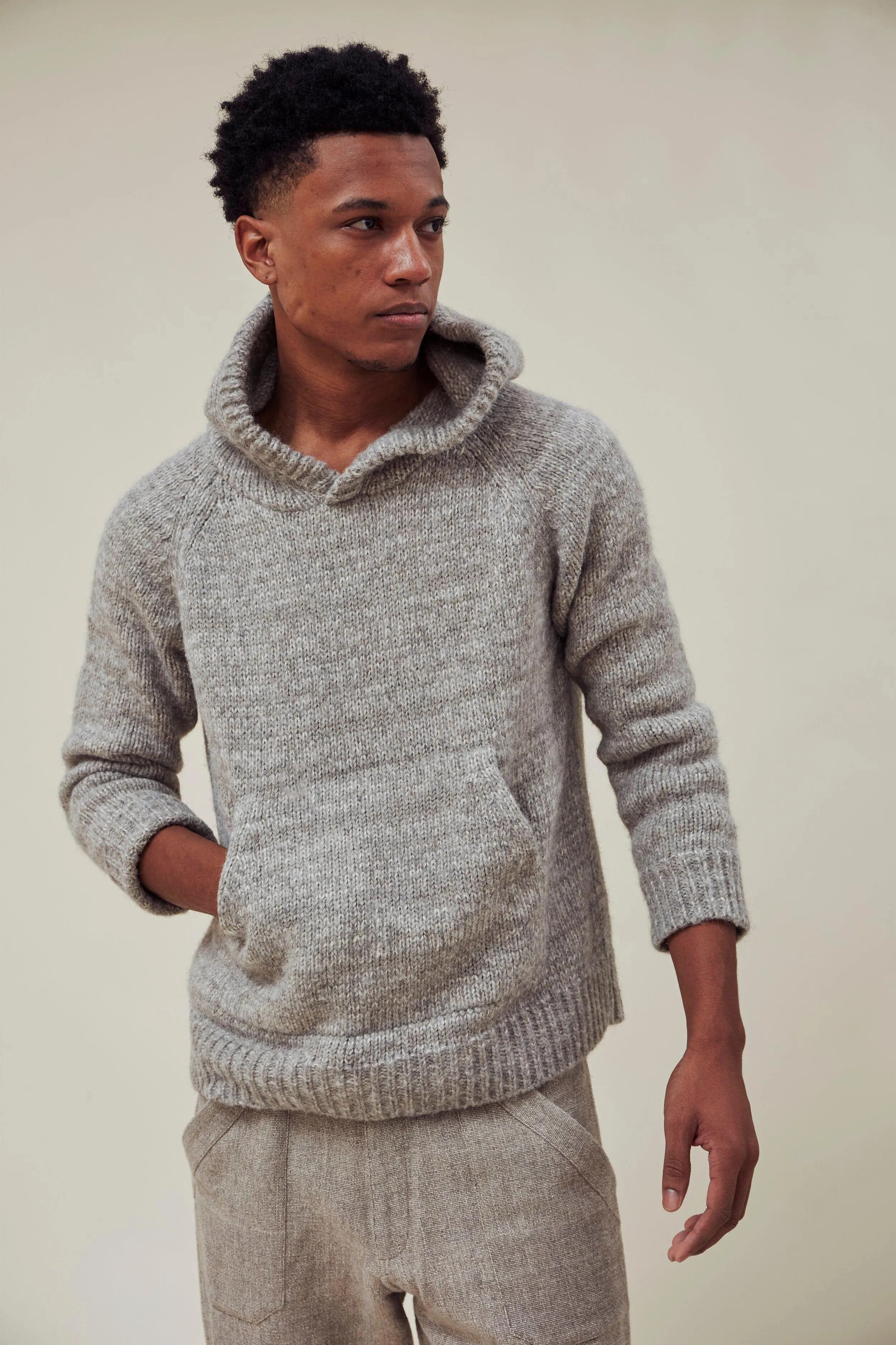 INDI ASH - Nova Hoody Grey Alpaca/Walnut