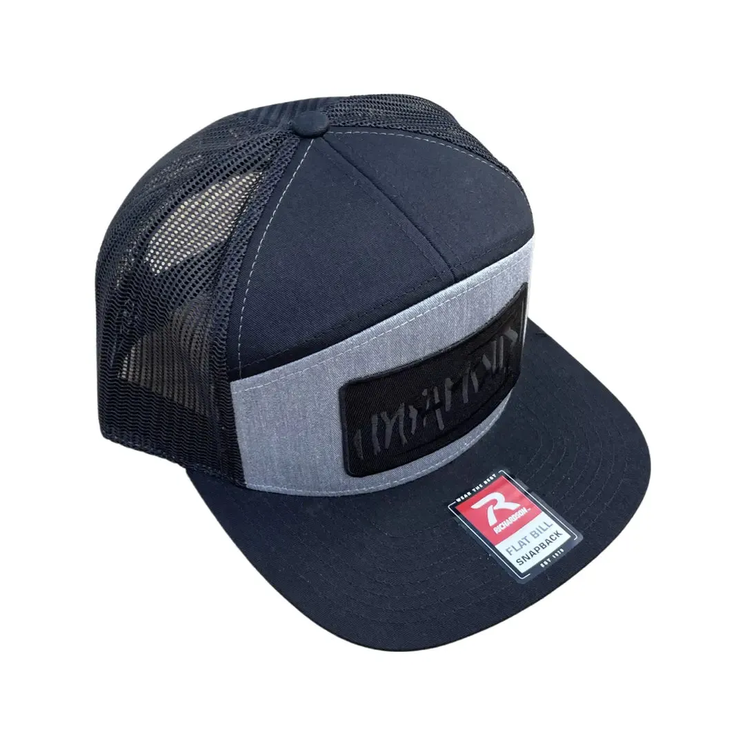 INFAMOUS 7 Panel Adjustable Hat - BLACK / GREY