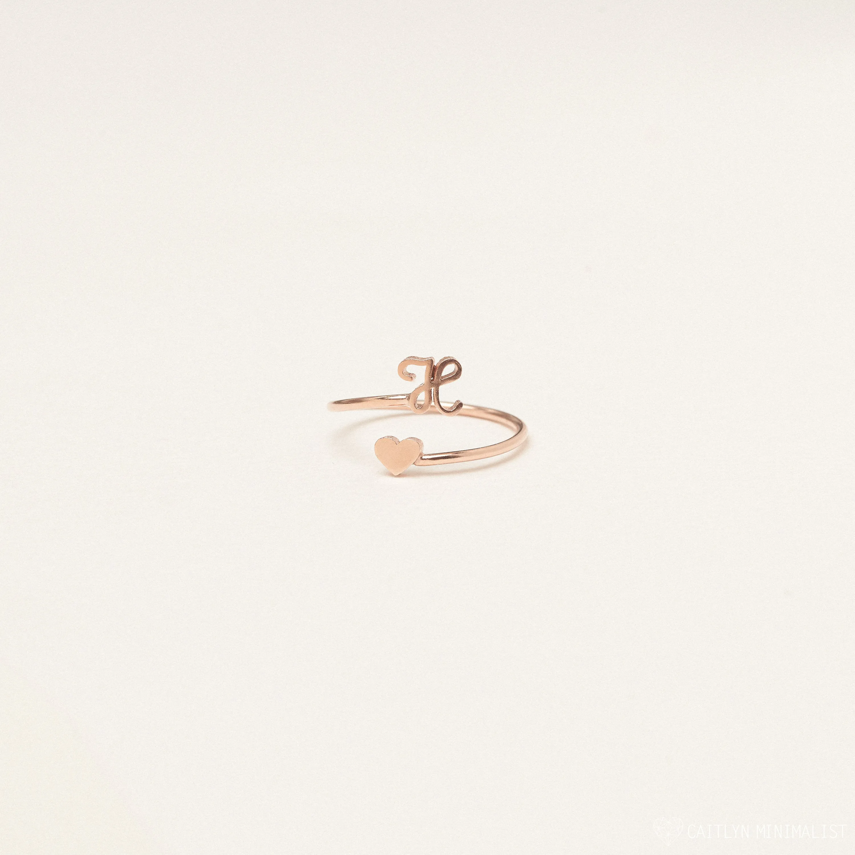 Initial Heart Wrap Ring