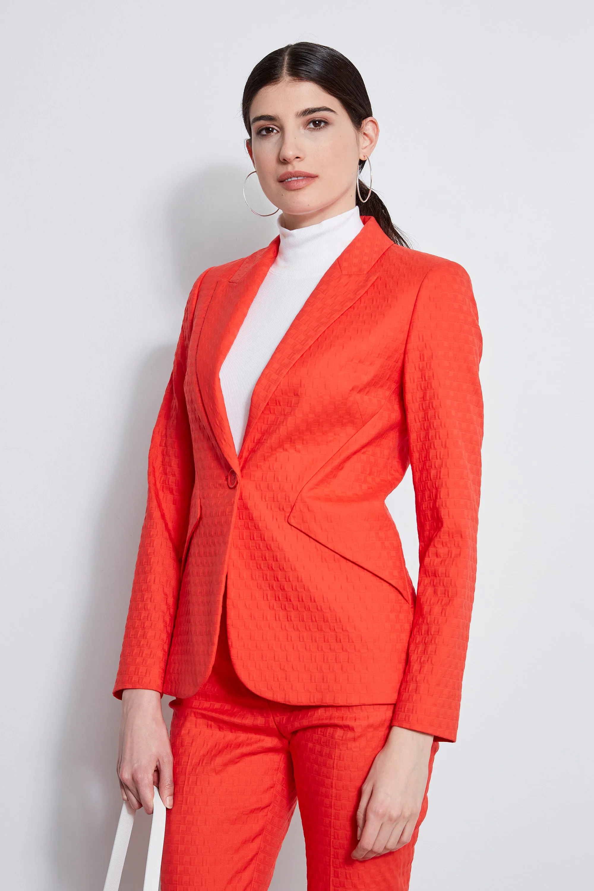 Jacquard Stretch Panel Blazer