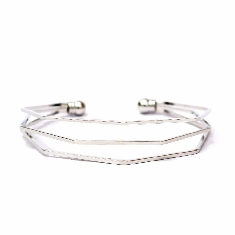 Keshia Silver Watch Bracelet Stack