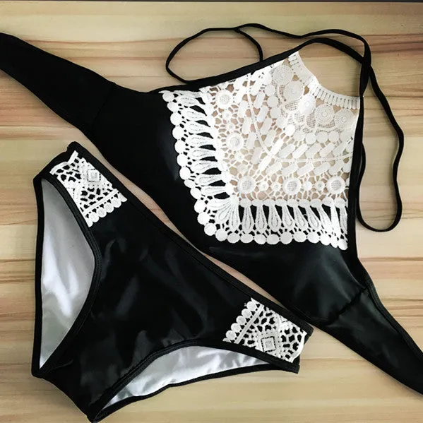 Lace Hollow Bikini Set